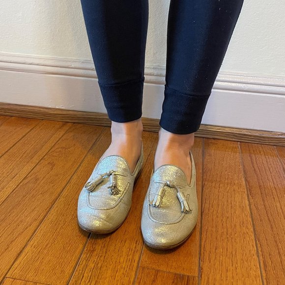 Fratelli Rossetti Silver Leather Tassel Loafer - Size 37.5 IT (7.5 US) Women's - Picture 6 of 7